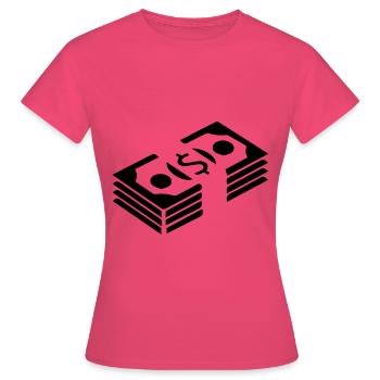 Monnaie Monnaie Silhouette - T-shirt Femme - rose azalée - Devant - AI Model Female 172 dark (172cm)