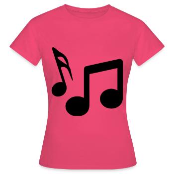 Musiknoten zeichen - Frauen T-Shirt - Azalea - Vorne - AI Model Female 172 dark (172cm)