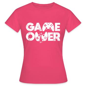 Game Over Gamepad Gaming Zocker Gamer Controller - T-shirt Femme - rose azalée - Devant - AI Model Female 172 dark (172cm)