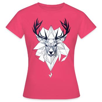 Geo Stag - Women's T-Shirt - azalea - Front - AI Model Female 172 dark (172cm)