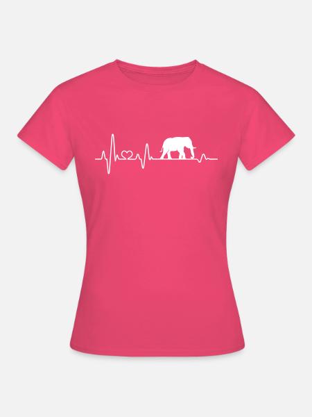 Elefant Herzschlag Elefanten Puls Afrika Safari - Frauen T-Shirt - Azalea