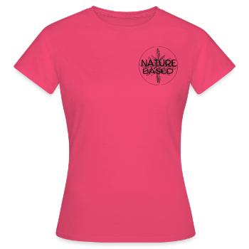 Plante de chanvre basée sur la nature - T-shirt Femme - rose azalée - Devant - AI Model Female 172 dark (172cm)