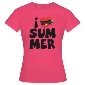 love summer2 - Women's T-Shirt - azalea - Front - AI Model Female 172 dark (172cm)