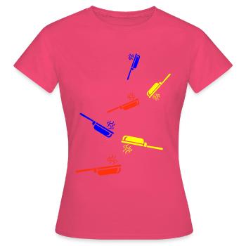 Pfanne Kochen - Frauen T-Shirt - Azalea - Vorne - AI Model Female 172 dark (172cm)