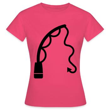 Icône de pêche à la canne à pêche - T-shirt Femme - rose azalée - Devant - AI Model Female 172 dark (172cm)