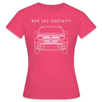 Wer ist Greta - Frauen T-Shirt - Azalea - Vorne - AI Model Female 172 dark (172cm)