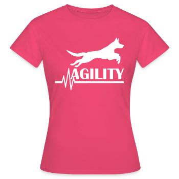 Agilité de chien de chien - T-shirt Femme - rose azalée - Devant - AI Model Female 172 dark (172cm)