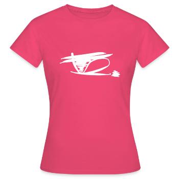 Abstraction blanche comme neige - T-shirt Femme - rose azalée - Devant - AI Model Female 172 dark (172cm)