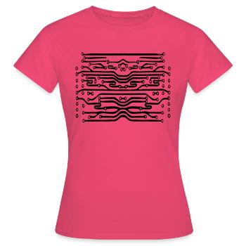 design leitungen mikrochip festplatte muster cool - Frauen T-Shirt - Azalea - Vorne - AI Model Female 172 dark (172cm)