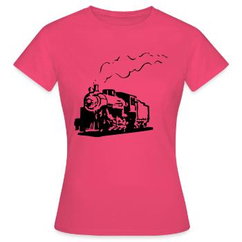 dampflok eisenbahn lokomotive romantik - Frauen T-Shirt - Azalea - Vorne - AI Model Female 172 dark (172cm)