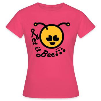 Qu’il abeille émoticône heureuse - T-shirt Femme - rose azalée - Devant - AI Model Female 172 dark (172cm)