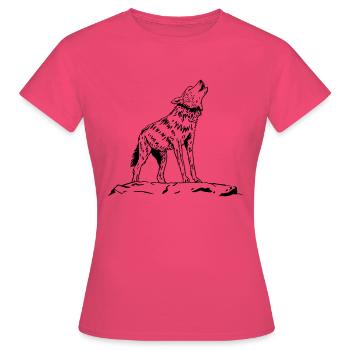 Howling wolf - Women's T-Shirt - azalea - Front - AI Model Female 172 dark (172cm)