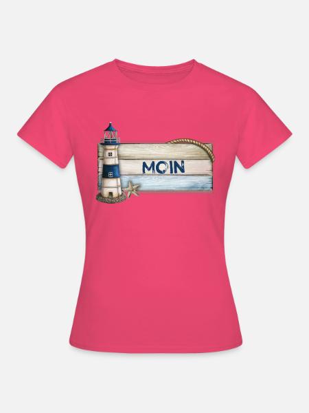 Moin (mit Leuchtturm) - Frauen T-Shirt - Azalea