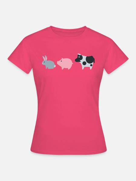 Kaninchen Schwein Kuh - Frauen T-Shirt - Azalea