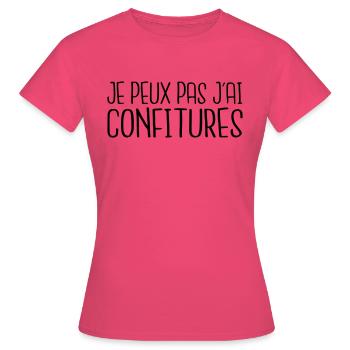 Je peux pas j'ai confitures - T-shirt Femme - rose azalée - Devant - AI Model Female 172 dark (172cm)