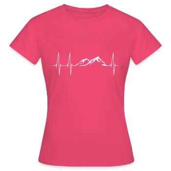 HERZSCHLAG HERZFREQUENZ BERGE - Frauen T-Shirt - Azalea - Vorne - AI Model Female 172 dark (172cm)