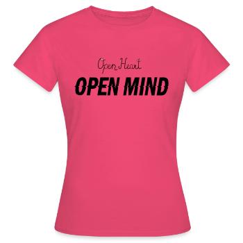 Open heart -Open mind - Frauen T-Shirt - Azalea - Vorne - AI Model Female 172 dark (172cm)
