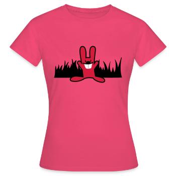 osterhase auf wiese - Frauen T-Shirt - Azalea - Vorne - AI Model Female 172 dark (172cm)