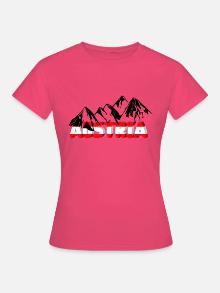 Austria mit Bergen - Frauen T-Shirt - Azalea