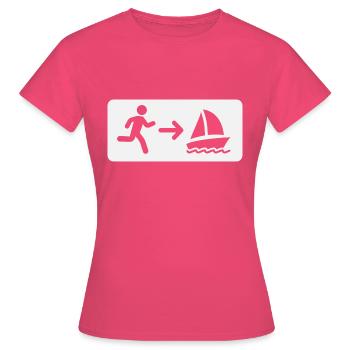 navigation à voile - T-shirt Femme - rose azalée - Devant - AI Model Female 172 dark (172cm)