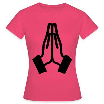 Beten Hände Icon - Frauen T-Shirt - Azalea - Vorne - AI Model Female 172 dark (172cm)
