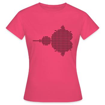 Mandelbrot Ascii - noir - T-shirt Femme - rose azalée - Devant - AI Model Female 172 dark (172cm)
