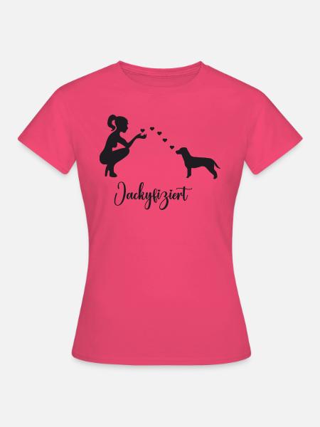 Jack Russell Terrier mit Frau - Frauen T-Shirt - Azalea