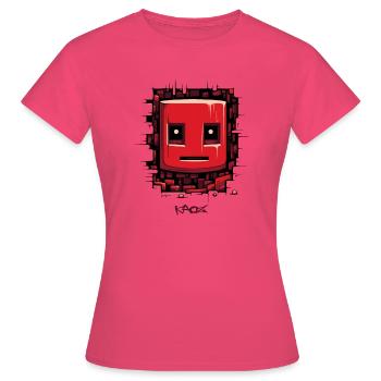 Surface fissurée : Visage de robot - T-shirt Femme - rose azalée - Devant - AI Model Female 172 dark (172cm)