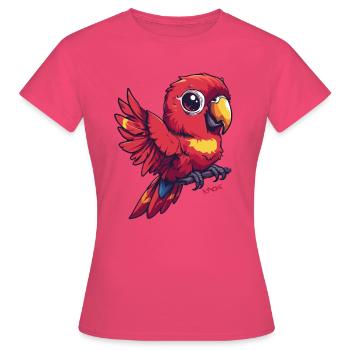 Perroquet super mignon - T-shirt Femme - rose azalée - Devant - AI Model Female 172 dark (172cm)