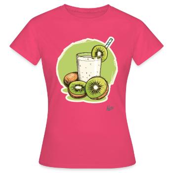 Milkshake au kiwi : Buvez des fruits, soyez sauvage ! - T-shirt Femme - rose azalée - Devant - AI Model Female 172 dark (172cm)
