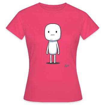 Marshmallow Guy : Le copain allumette - T-shirt Femme - rose azalée - Devant - AI Model Female 172 dark (172cm)