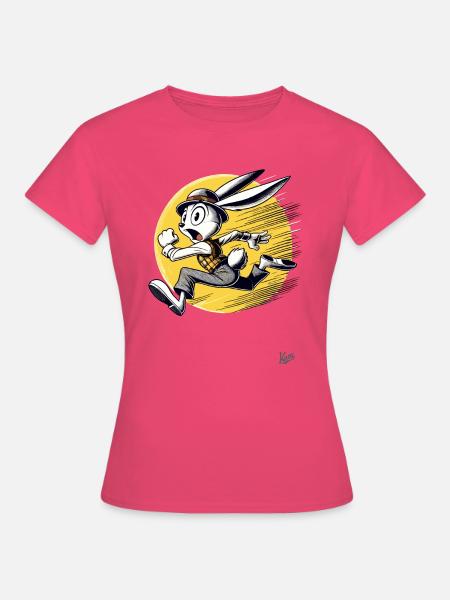 Retro Cartoon Laufender Hase - Frauen T-Shirt - Azalea
