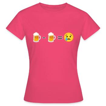 Bier minus Bier ist gleich traurig - Frauen T-Shirt - Azalea - Vorne - AI Model Female 172 dark (172cm)