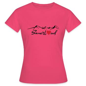 Autocollant Sauerland - T-shirt Femme - rose azalée - Devant - AI Model Female 172 dark (172cm)
