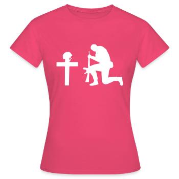 Militaire et Soldat Vétéran Hommage - Guerre - T-shirt Femme - rose azalée - Devant - AI Model Female 172 dark (172cm)