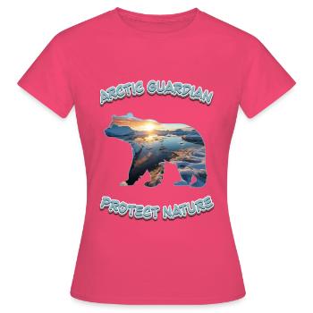 Gardien de l’Arctique - T-shirt Femme - rose azalée - Devant - AI Model Female 172 dark (172cm)