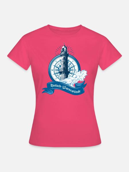 Leuchtturm Warnemünde, Rostock - Frauen T-Shirt - Azalea