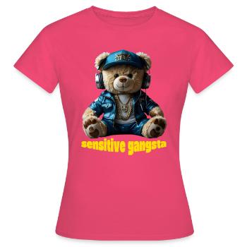Funny Teddy Bear  Sensitive Gangsta - Women's T-Shirt - azalea - Front - AI Model Female 172 dark (172cm)