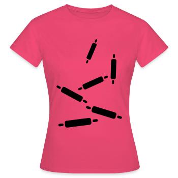Rouleau de cuisine à pâtisserie - T-shirt Femme - rose azalée - Devant - AI Model Female 172 dark (172cm)