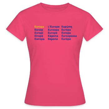 European Unity - Europa - Frauen T-Shirt - Azalea - Vorne - AI Model Female 172 dark (172cm)