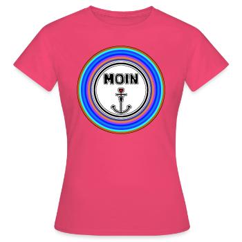 Moin | Begrüßung Norddeutschland Küste Norden - Frauen T-Shirt - Azalea - Vorne - AI Model Female 172 dark (172cm)