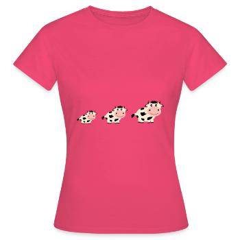 Kuh Kühe Comic Geschenk Bauern Landwirte - Frauen T-Shirt - Azalea - Vorne - AI Model Female 172 dark (172cm)