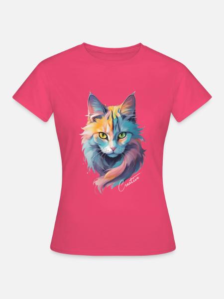 Cat Creative - Frauen T-Shirt - Azalea