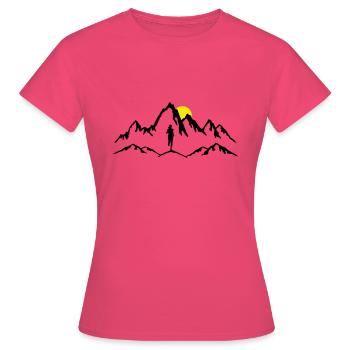 Course en montagne, trail, femme - T-shirt Femme - rose azalée - Devant - AI Model Female 172 dark (172cm)