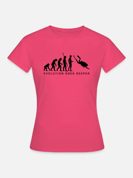 evolution_taucher_b - Frauen T-Shirt - Azalea
