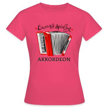 Queens spielen Akkordeon - Frauen T-Shirt - Azalea - Vorne - AI Model Female 172 dark (172cm)