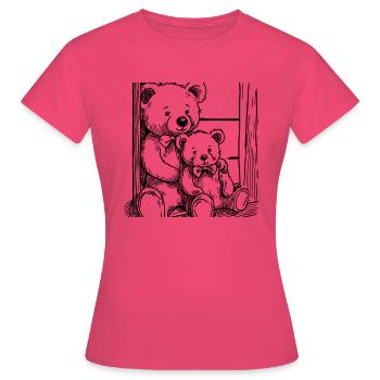 Teddybär Mama und Kind - Frauen T-Shirt - Azalea - Vorne - AI Model Female 172 dark (172cm)