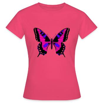 joli papillon - T-shirt Femme - rose azalée - Devant - AI Model Female 172 dark (172cm)