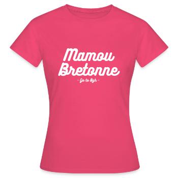 mamou bretonne blanc - T-shirt Femme - rose azalée - Devant - AI Model Female 172 dark (172cm)