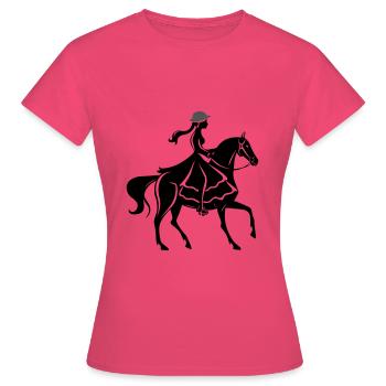 Balade à cheval pour fille - T-shirt Femme - rose azalée - Devant - AI Model Female 172 dark (172cm)